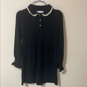 Black Long Sleeve Top with White Trim